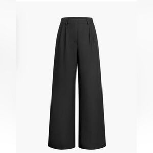 Commense Sz Small Tall Black Wide Leg Trousers Business Casual Pants NWT